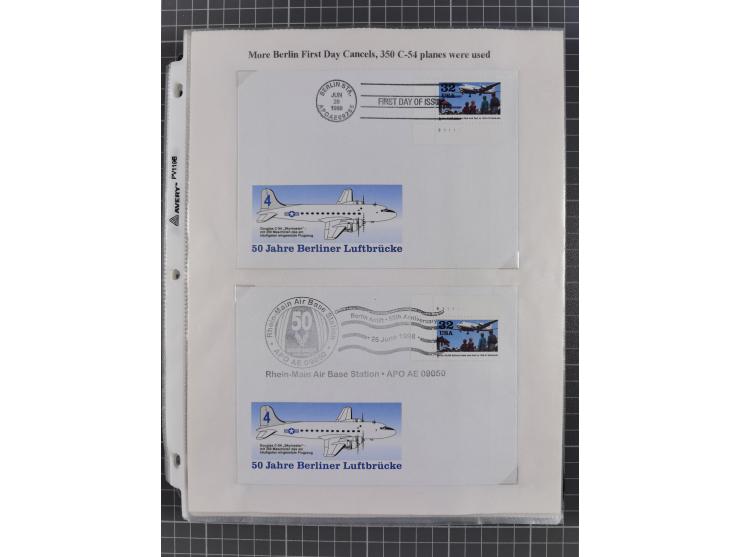 1946/90, interessante Sammlung “Luftpost” in Berlin mit frühen Erstflügen von und nach Berlin, Luftpost der Alliierten und we