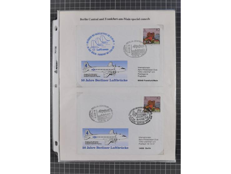 1946/90, interessante Sammlung “Luftpost” in Berlin mit frühen Erstflügen von und nach Berlin, Luftpost der Alliierten und we