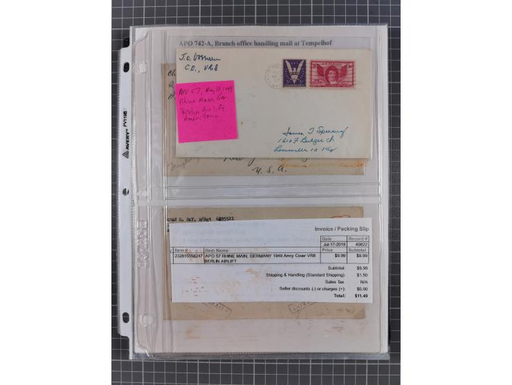 1946/90, interessante Sammlung “Luftpost” in Berlin mit frühen Erstflügen von und nach Berlin, Luftpost der Alliierten und we