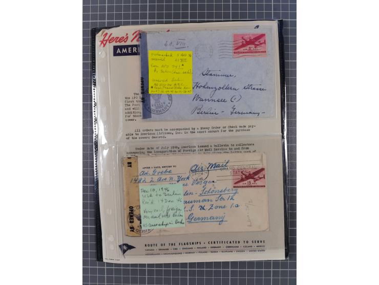 1946/90, interessante Sammlung “Luftpost” in Berlin mit frühen Erstflügen von und nach Berlin, Luftpost der Alliierten und we