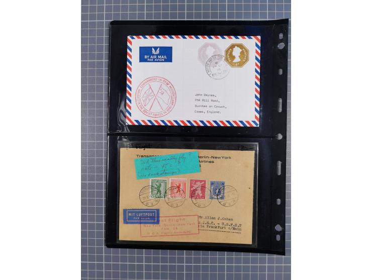 1946/90, interessante Sammlung “Luftpost” in Berlin mit frühen Erstflügen von und nach Berlin, Luftpost der Alliierten und we