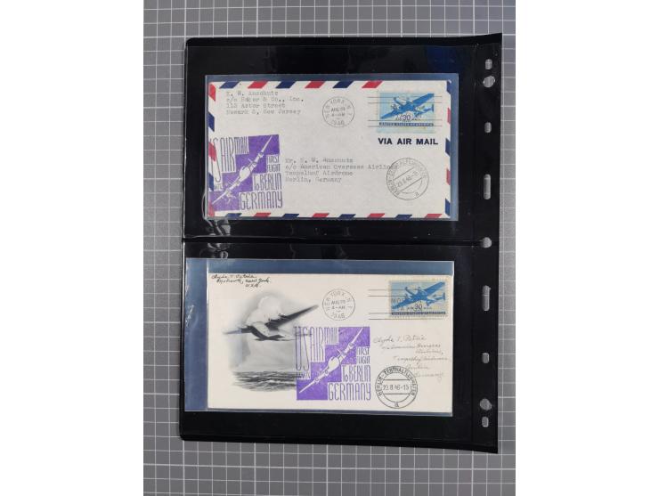 1946/90, interessante Sammlung “Luftpost” in Berlin mit frühen Erstflügen von und nach Berlin, Luftpost der Alliierten und we