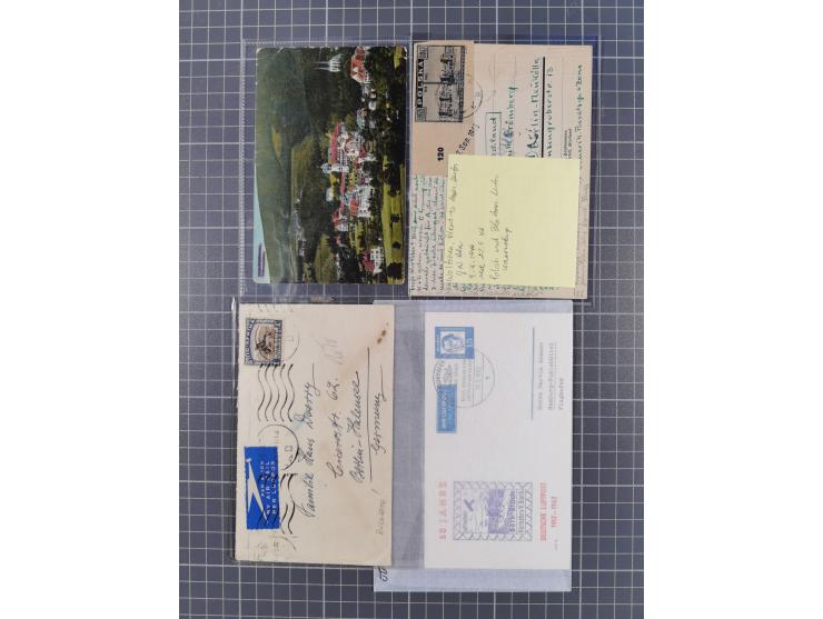 1930/60 (ca.), diverse Briefe und Karten aus bzw. nach Berlin, etwas Ausland, Zensuren usw., meist aus dem Bedarf. Dazu lose 