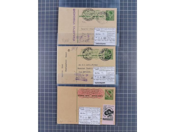 1941/44 (ca.), rund 70 Briefe, Karten und Ganzsachen (teilweise gelocht) fast ausschließlich Bedarfspost mit Einschreiben, Ze