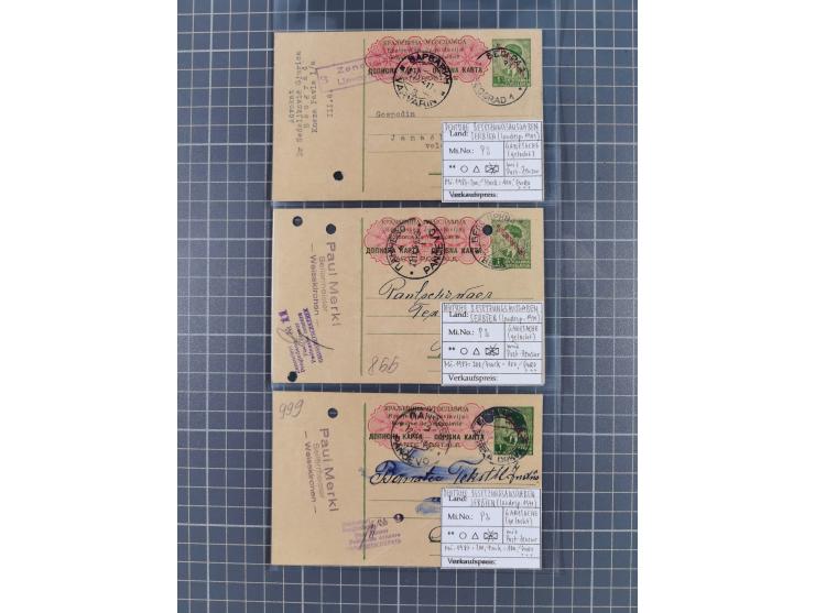 1941/44 (ca.), rund 70 Briefe, Karten und Ganzsachen (teilweise gelocht) fast ausschließlich Bedarfspost mit Einschreiben, Ze