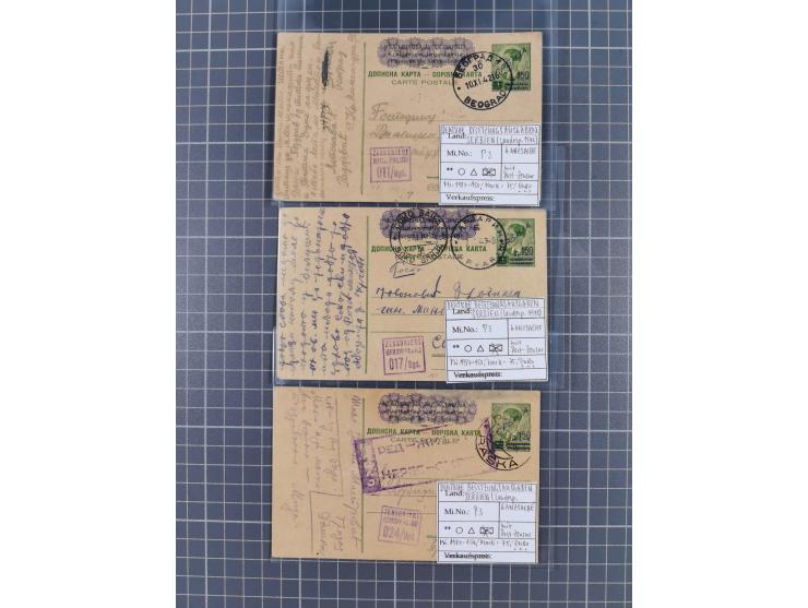 1941/44 (ca.), rund 70 Briefe, Karten und Ganzsachen (teilweise gelocht) fast ausschließlich Bedarfspost mit Einschreiben, Ze