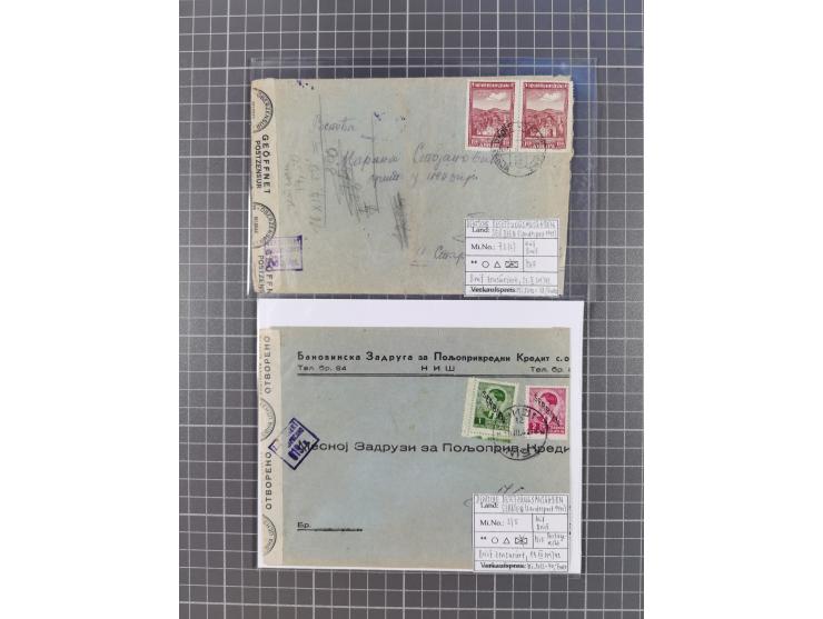 1941/44 (ca.), rund 70 Briefe, Karten und Ganzsachen (teilweise gelocht) fast ausschließlich Bedarfspost mit Einschreiben, Ze