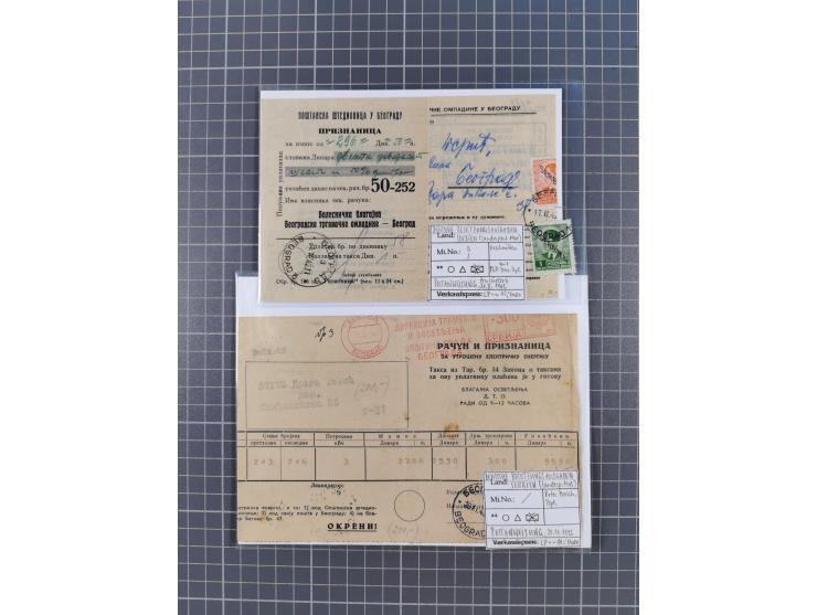 1941/44 (ca.), rund 70 Briefe, Karten und Ganzsachen (teilweise gelocht) fast ausschließlich Bedarfspost mit Einschreiben, Ze