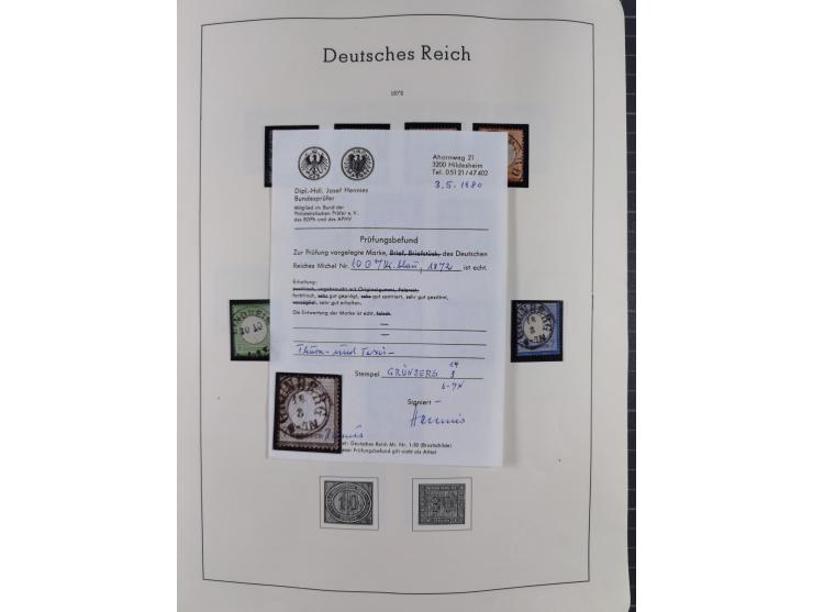 1872/1945, gestempelte Sammlung inkl. Dienstmarken ab Mi.-Nr. 1 mit schönem Brustschild-Teil, Mi.-Nr. 66 II (FA Jäschke-L. BP