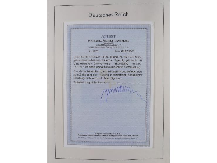 1872/1945, gestempelte Sammlung inkl. Dienstmarken ab Mi.-Nr. 1 mit schönem Brustschild-Teil, Mi.-Nr. 66 II (FA Jäschke-L. BP