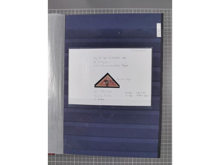 1843/1940 (ca.) kleine Partie im Steckbuch, dabei Brasilien Mi. 1 und Paar Mi. 6, Sperati-Fälschung Zürich 2, Penny Black, Al