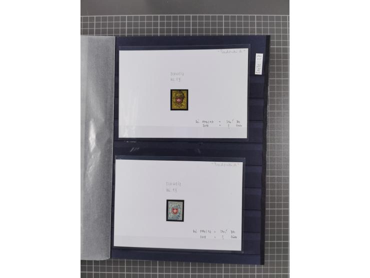 1843/1940 (ca.) kleine Partie im Steckbuch, dabei Brasilien Mi. 1 und Paar Mi. 6, Sperati-Fälschung Zürich 2, Penny Black, Al