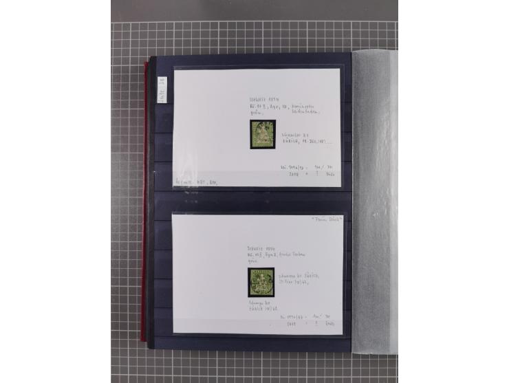 1843/1940 (ca.) kleine Partie im Steckbuch, dabei Brasilien Mi. 1 und Paar Mi. 6, Sperati-Fälschung Zürich 2, Penny Black, Al