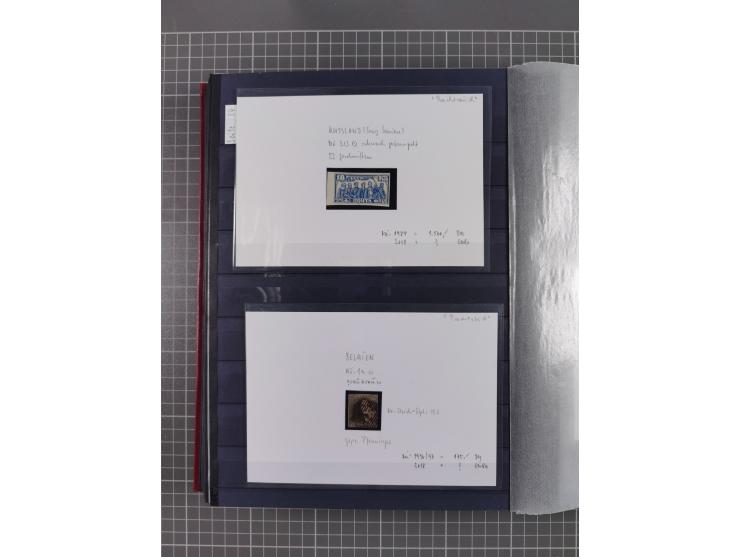 1843/1940 (ca.) kleine Partie im Steckbuch, dabei Brasilien Mi. 1 und Paar Mi. 6, Sperati-Fälschung Zürich 2, Penny Black, Al