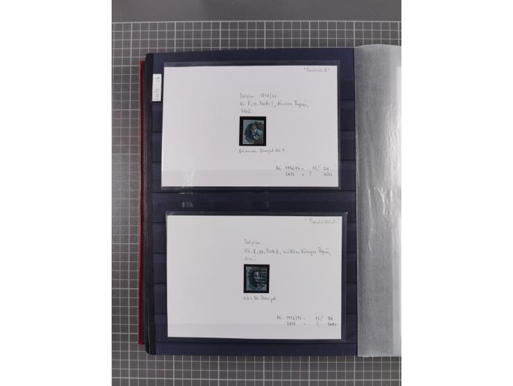 1843/1940 (ca.) kleine Partie im Steckbuch, dabei Brasilien Mi. 1 und Paar Mi. 6, Sperati-Fälschung Zürich 2, Penny Black, Al