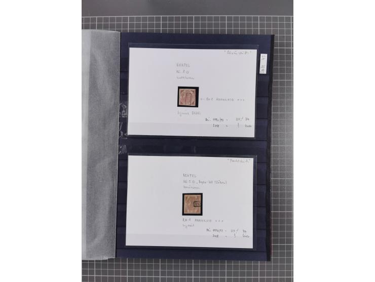 1843/1940 (ca.) kleine Partie im Steckbuch, dabei Brasilien Mi. 1 und Paar Mi. 6, Sperati-Fälschung Zürich 2, Penny Black, Al