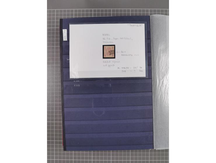 1843/1940 (ca.) kleine Partie im Steckbuch, dabei Brasilien Mi. 1 und Paar Mi. 6, Sperati-Fälschung Zürich 2, Penny Black, Al