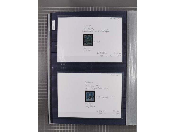 1843/1940 (ca.) kleine Partie im Steckbuch, dabei Brasilien Mi. 1 und Paar Mi. 6, Sperati-Fälschung Zürich 2, Penny Black, Al