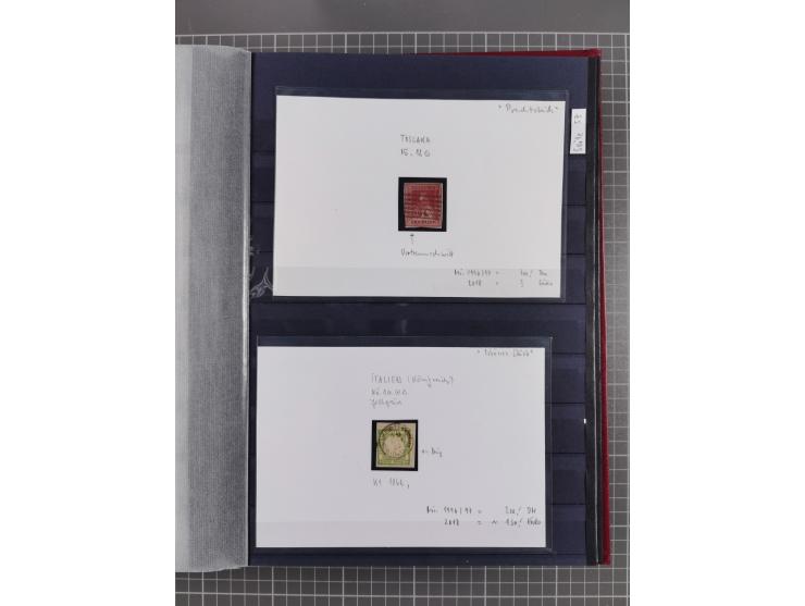 1843/1940 (ca.) kleine Partie im Steckbuch, dabei Brasilien Mi. 1 und Paar Mi. 6, Sperati-Fälschung Zürich 2, Penny Black, Al