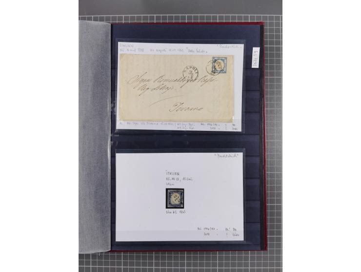 1843/1940 (ca.) kleine Partie im Steckbuch, dabei Brasilien Mi. 1 und Paar Mi. 6, Sperati-Fälschung Zürich 2, Penny Black, Al