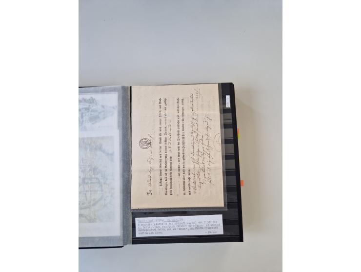 SIGMARINGEN: 1823/2000 (ca.), Heimatssammlung &nbsp;in 14 Steckbüchern, mit einigen hundert Briefen, Karten und Ganzsachen (v