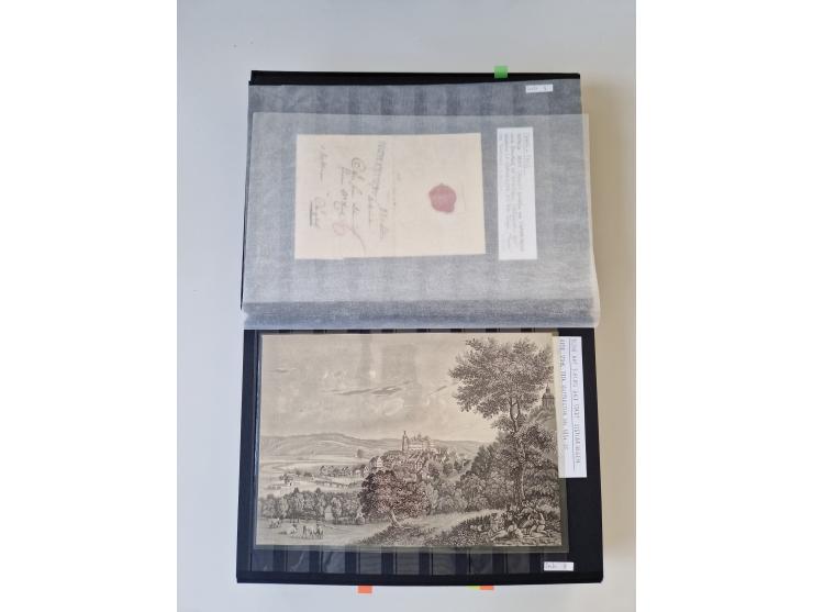 SIGMARINGEN: 1823/2000 (ca.), Heimatssammlung &nbsp;in 14 Steckbüchern, mit einigen hundert Briefen, Karten und Ganzsachen (v