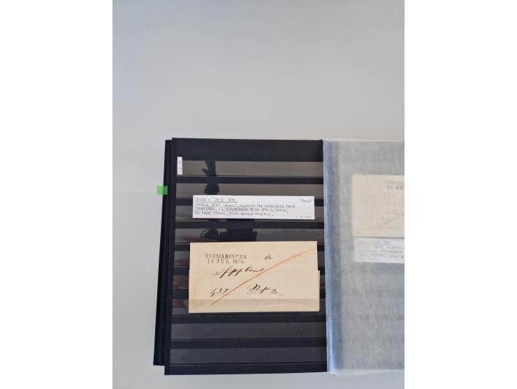 SIGMARINGEN: 1823/2000 (ca.), Heimatssammlung &nbsp;in 14 Steckbüchern, mit einigen hundert Briefen, Karten und Ganzsachen (v