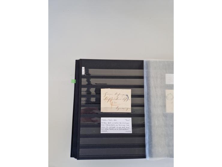 SIGMARINGEN: 1823/2000 (ca.), Heimatssammlung &nbsp;in 14 Steckbüchern, mit einigen hundert Briefen, Karten und Ganzsachen (v