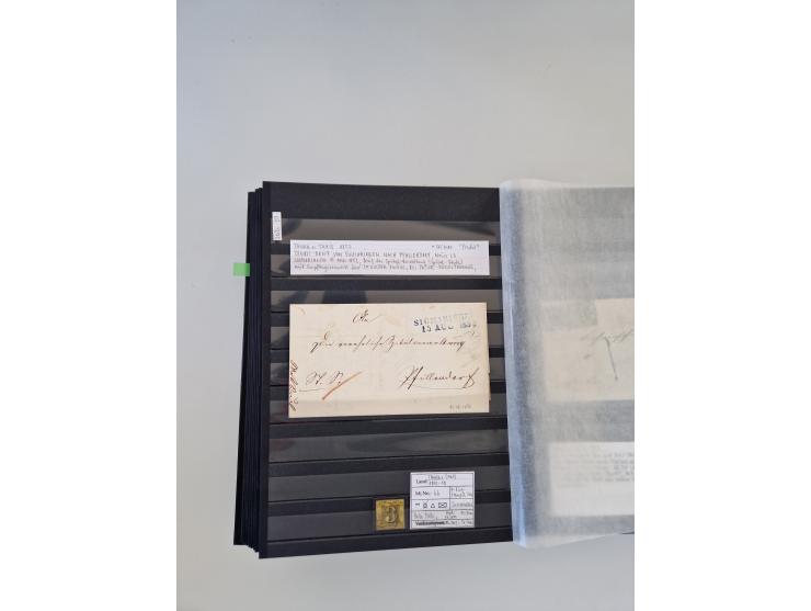 SIGMARINGEN: 1823/2000 (ca.), Heimatssammlung &nbsp;in 14 Steckbüchern, mit einigen hundert Briefen, Karten und Ganzsachen (v