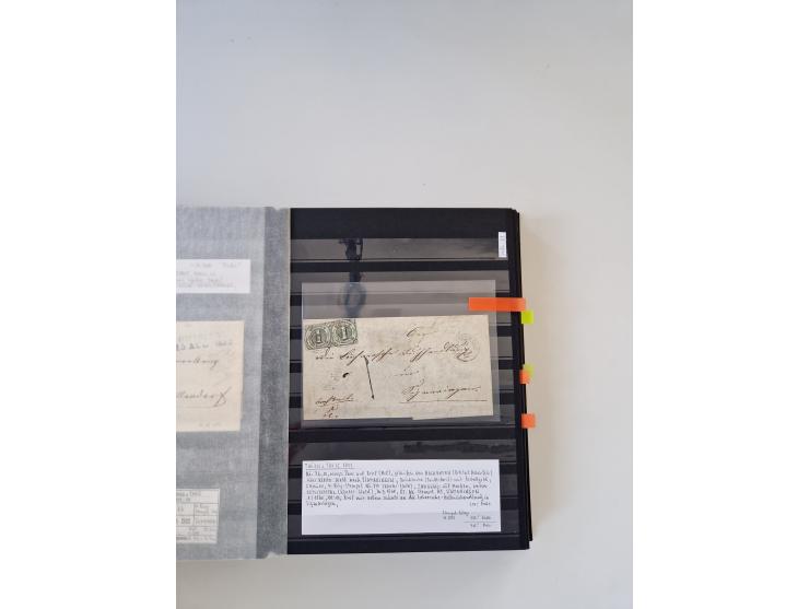 SIGMARINGEN: 1823/2000 (ca.), Heimatssammlung &nbsp;in 14 Steckbüchern, mit einigen hundert Briefen, Karten und Ganzsachen (v