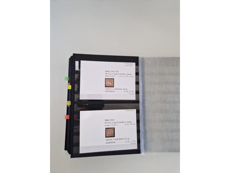 SIGMARINGEN: 1823/2000 (ca.), Heimatssammlung &nbsp;in 14 Steckbüchern, mit einigen hundert Briefen, Karten und Ganzsachen (v