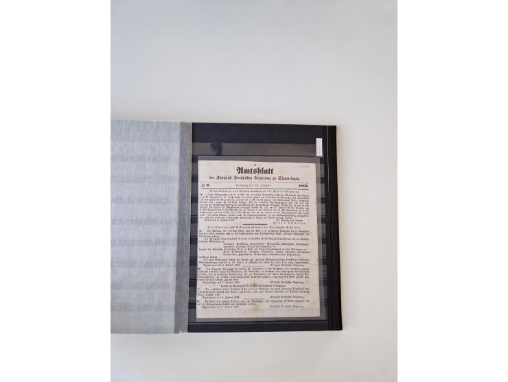 SIGMARINGEN: 1823/2000 (ca.), Heimatssammlung &nbsp;in 14 Steckbüchern, mit einigen hundert Briefen, Karten und Ganzsachen (v