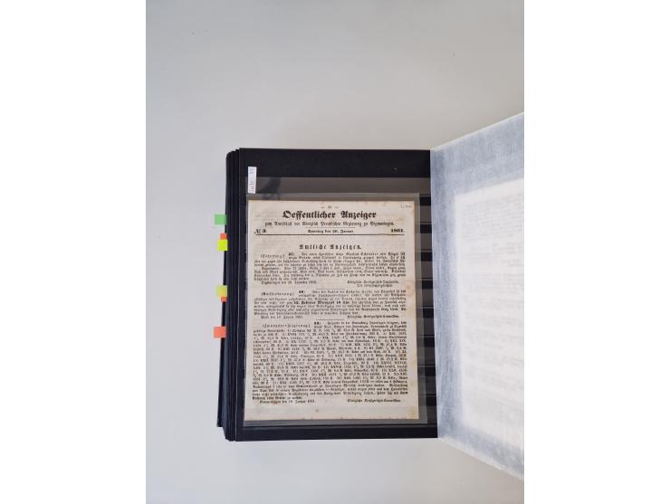 SIGMARINGEN: 1823/2000 (ca.), Heimatssammlung &nbsp;in 14 Steckbüchern, mit einigen hundert Briefen, Karten und Ganzsachen (v