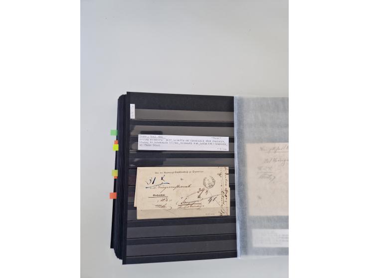 SIGMARINGEN: 1823/2000 (ca.), Heimatssammlung &nbsp;in 14 Steckbüchern, mit einigen hundert Briefen, Karten und Ganzsachen (v