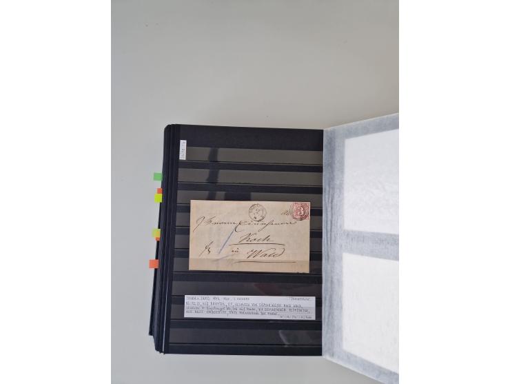 SIGMARINGEN: 1823/2000 (ca.), Heimatssammlung &nbsp;in 14 Steckbüchern, mit einigen hundert Briefen, Karten und Ganzsachen (v