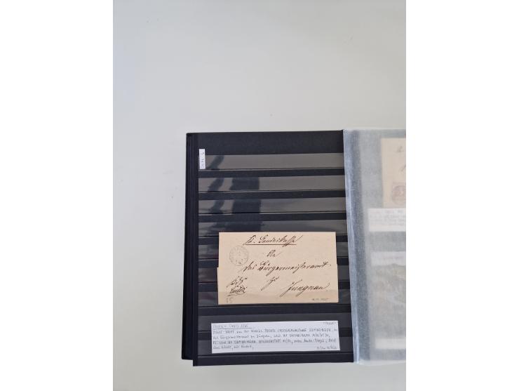 SIGMARINGEN: 1823/2000 (ca.), Heimatssammlung &nbsp;in 14 Steckbüchern, mit einigen hundert Briefen, Karten und Ganzsachen (v