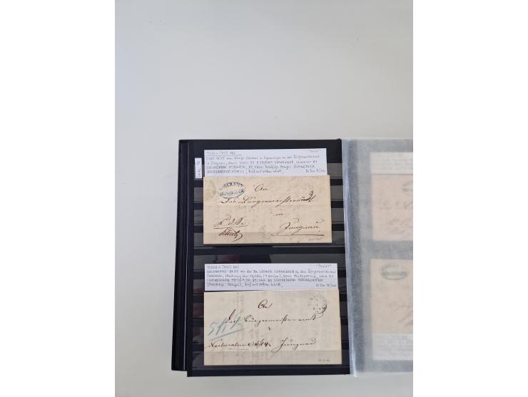 SIGMARINGEN: 1823/2000 (ca.), Heimatssammlung &nbsp;in 14 Steckbüchern, mit einigen hundert Briefen, Karten und Ganzsachen (v