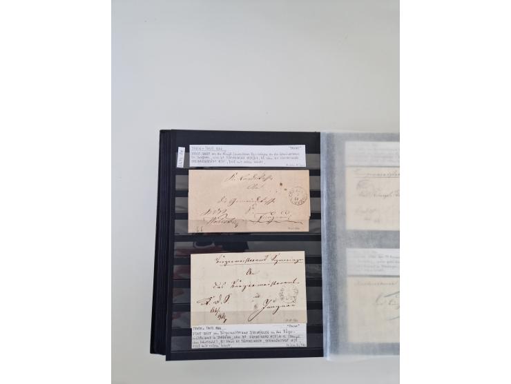 SIGMARINGEN: 1823/2000 (ca.), Heimatssammlung &nbsp;in 14 Steckbüchern, mit einigen hundert Briefen, Karten und Ganzsachen (v