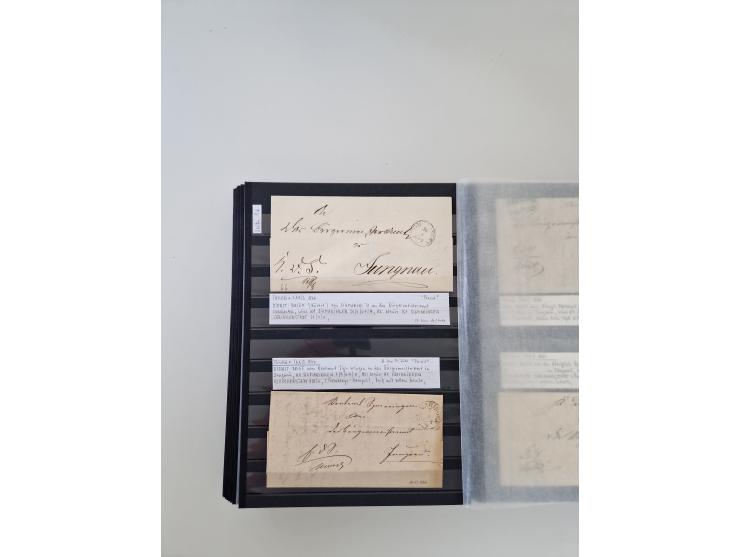 SIGMARINGEN: 1823/2000 (ca.), Heimatssammlung &nbsp;in 14 Steckbüchern, mit einigen hundert Briefen, Karten und Ganzsachen (v