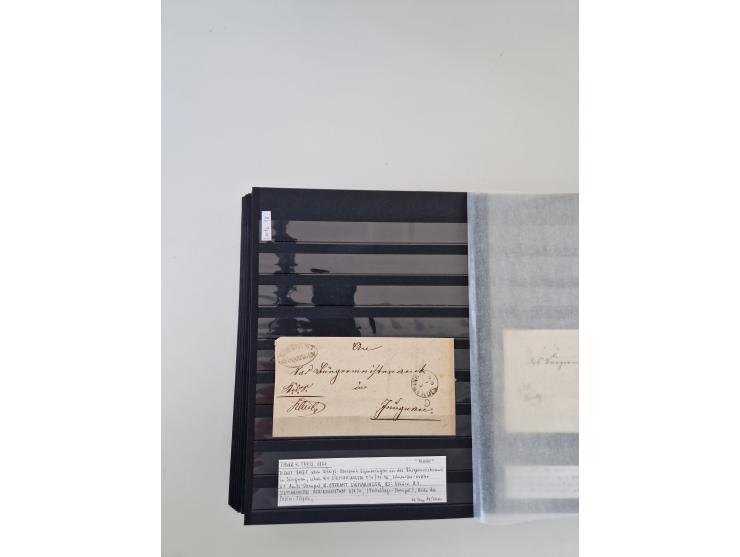 SIGMARINGEN: 1823/2000 (ca.), Heimatssammlung &nbsp;in 14 Steckbüchern, mit einigen hundert Briefen, Karten und Ganzsachen (v