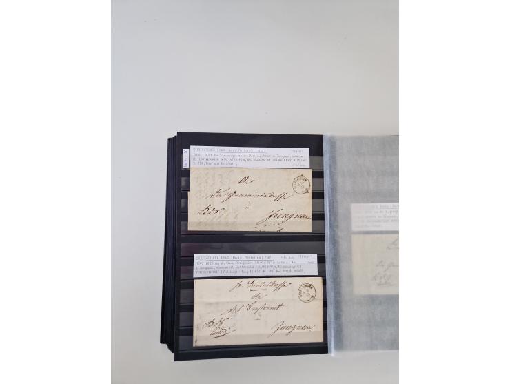 SIGMARINGEN: 1823/2000 (ca.), Heimatssammlung &nbsp;in 14 Steckbüchern, mit einigen hundert Briefen, Karten und Ganzsachen (v