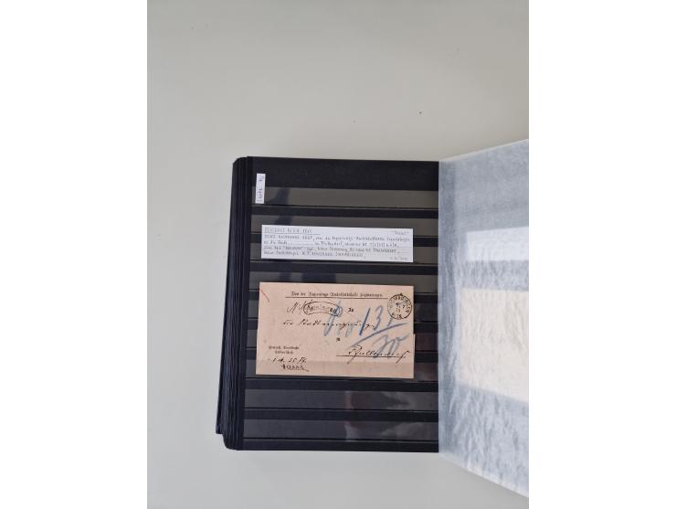 SIGMARINGEN: 1823/2000 (ca.), Heimatssammlung &nbsp;in 14 Steckbüchern, mit einigen hundert Briefen, Karten und Ganzsachen (v