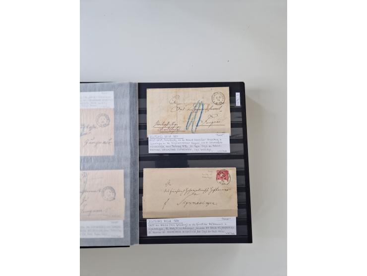 SIGMARINGEN: 1823/2000 (ca.), Heimatssammlung &nbsp;in 14 Steckbüchern, mit einigen hundert Briefen, Karten und Ganzsachen (v