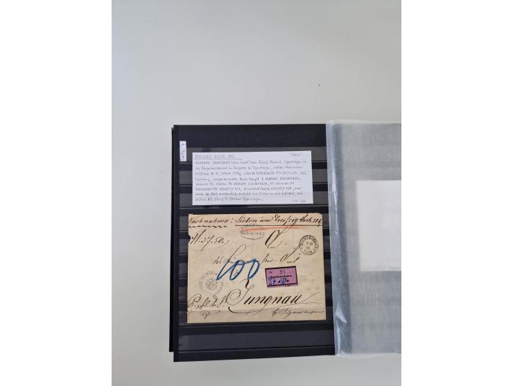 SIGMARINGEN: 1823/2000 (ca.), Heimatssammlung &nbsp;in 14 Steckbüchern, mit einigen hundert Briefen, Karten und Ganzsachen (v