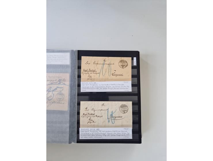 SIGMARINGEN: 1823/2000 (ca.), Heimatssammlung &nbsp;in 14 Steckbüchern, mit einigen hundert Briefen, Karten und Ganzsachen (v