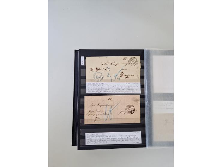 SIGMARINGEN: 1823/2000 (ca.), Heimatssammlung &nbsp;in 14 Steckbüchern, mit einigen hundert Briefen, Karten und Ganzsachen (v