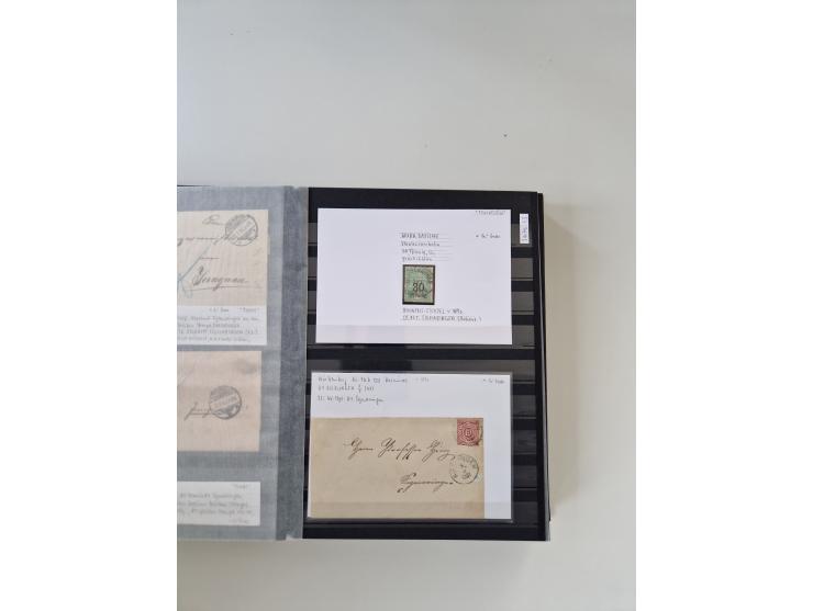 SIGMARINGEN: 1823/2000 (ca.), Heimatssammlung &nbsp;in 14 Steckbüchern, mit einigen hundert Briefen, Karten und Ganzsachen (v