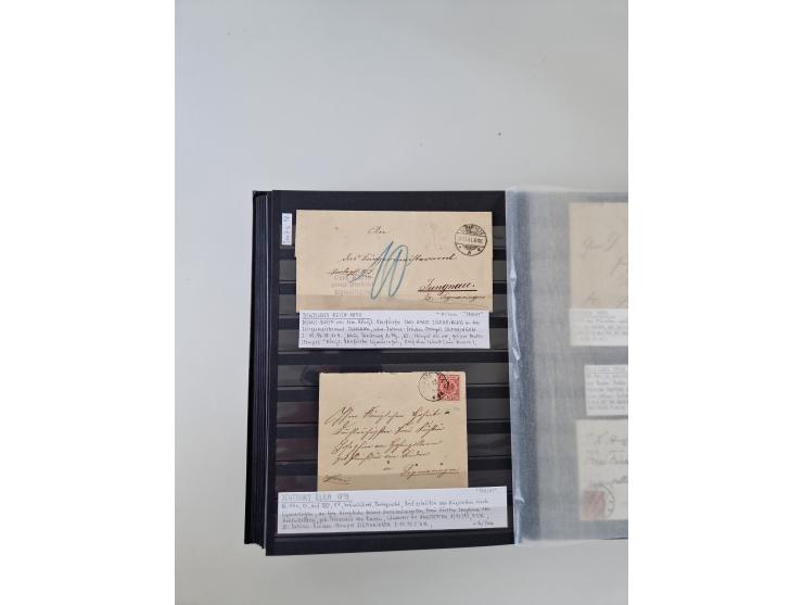 SIGMARINGEN: 1823/2000 (ca.), Heimatssammlung &nbsp;in 14 Steckbüchern, mit einigen hundert Briefen, Karten und Ganzsachen (v