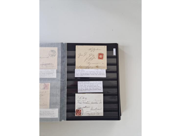 SIGMARINGEN: 1823/2000 (ca.), Heimatssammlung &nbsp;in 14 Steckbüchern, mit einigen hundert Briefen, Karten und Ganzsachen (v