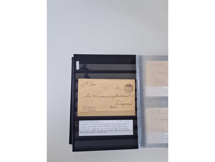 SIGMARINGEN: 1823/2000 (ca.), Heimatssammlung &nbsp;in 14 Steckbüchern, mit einigen hundert Briefen, Karten und Ganzsachen (v